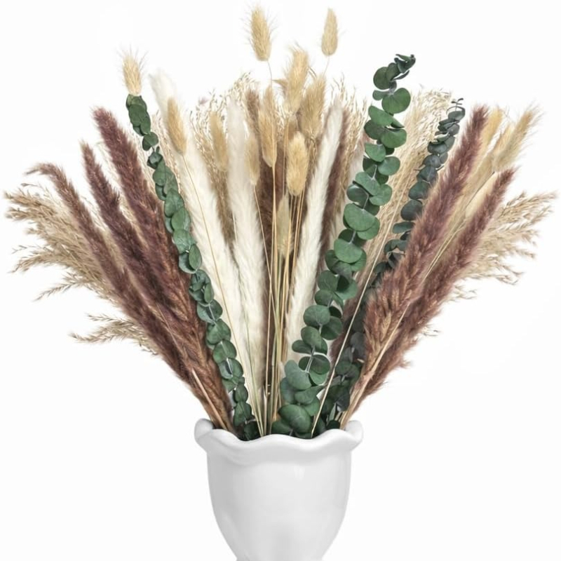 Dried Pampas Bundle - Set di 65 Pezzi di Fiori